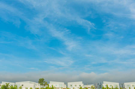 minimal style Modern Luxury apartments (condo) and beautyful blue sky on day time for background usage.の写真素材