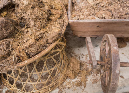 image of elephant poop on cart .の写真素材
