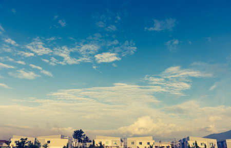 apartments (condo) and beautiful blue sky .の写真素材