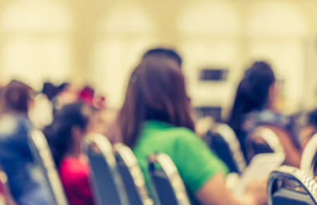 Blurred image of people in auditorium for background usage .の写真素材