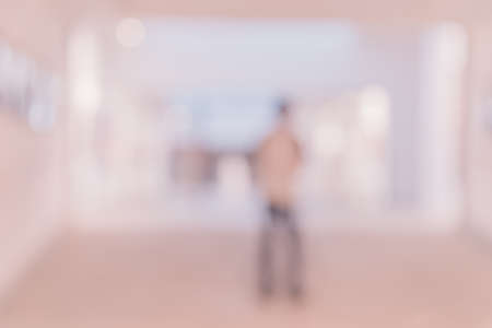 Blur image of corridor and people at modern office entrance for background usage .の写真素材