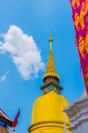image of pagoda at wat Suan dok,Chiang Mai, Thailandの写真素材