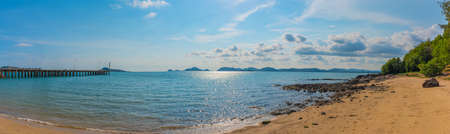image of pier on the beach day time.の写真素材