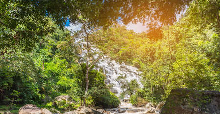 image of  "Mae Ya" waterfall from tallest mountain in Doi Inthanon national park  Chiang Mai, Thailand.の写真素材