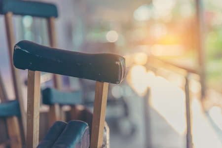 image of crutches in hospital day time .の写真素材