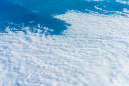 Image of blue sky and white cloud on day time for background usage.(horizontal).の写真素材