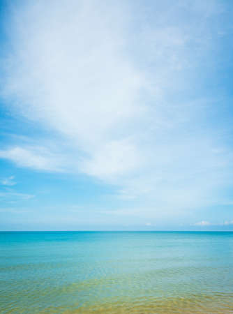 Vertical image of the beach on sunny day at Chao Lao Beach ,Khlong Khut ,Chanthaburi ,Thailandの写真素材