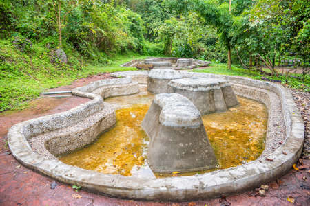 image of water pond at Pong Nam Ron Tha Pai hot spring the famous attraction lanmark at Pai district, Mae Hong Son , Thailandの写真素材