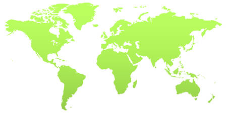 Illustrations of the world with all the countries visible. In green color.のイラスト素材