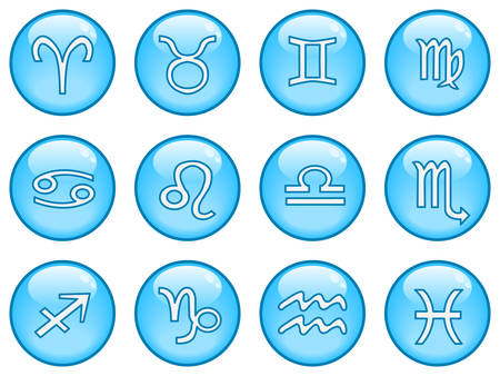 A collection of glossy blue sphere icons. Part 5のイラスト素材
