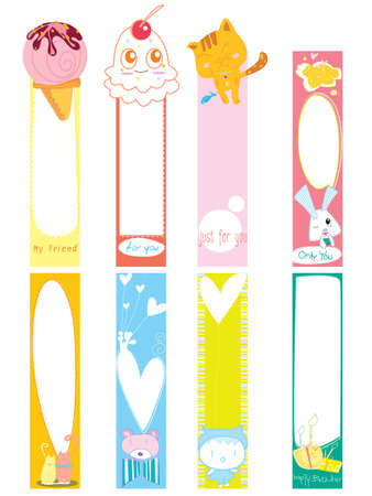 bookmark paper note banner color のイラスト素材