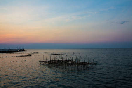 trap fish on seaの写真素材