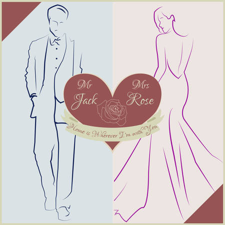 Wedding card templateのイラスト素材