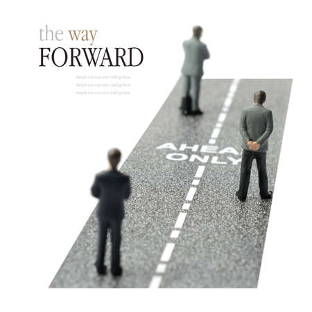 Concept image depicting the only way forward in the business work place. Copy space.の写真素材