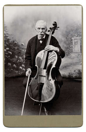 High resolution scan of a genuine vintage photograph circa 1893-1900 of senior man.