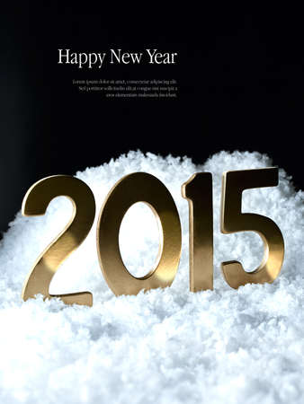 Creatively lit concept image for a wintery snowy New Years Eve. Copy space.の写真素材