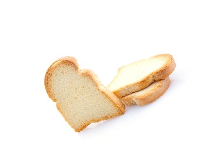 three rusk isolated on white の写真素材