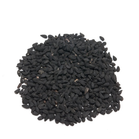 black cumin isolated on white background の写真素材