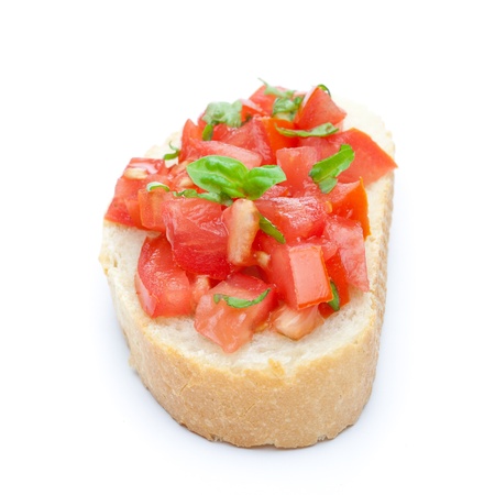 bruschetta isolated on white background の写真素材