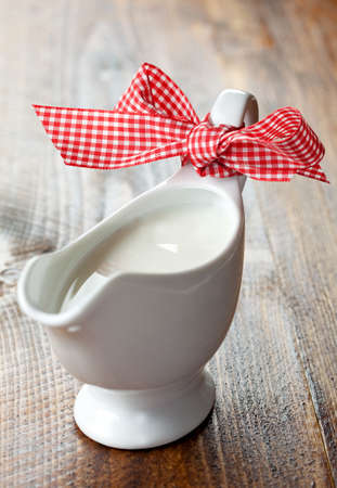 fresh milk in a jug の写真素材