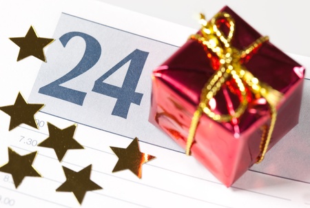 24 in a calendar with decoration の写真素材