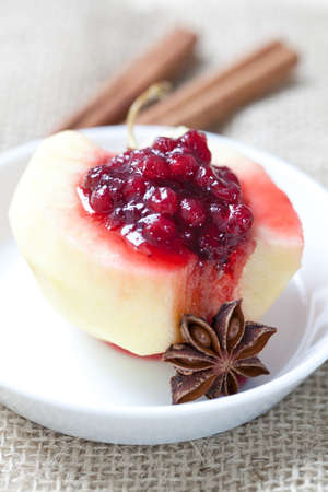 christmas dessert with apple and aniseの写真素材