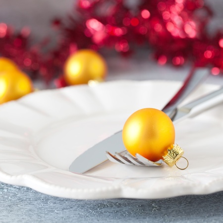 festive table setting for christmas