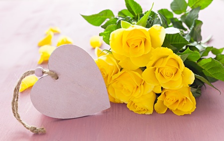 heart shape with roses and copyspace の写真素材