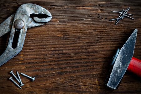 background for fathers day with tools の写真素材