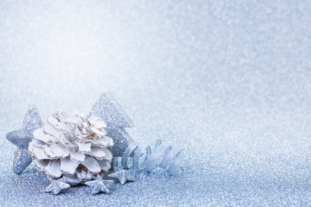 christmas card blue with copy space の写真素材