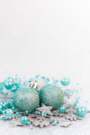 christmas card turquoise with copy spaceの写真素材