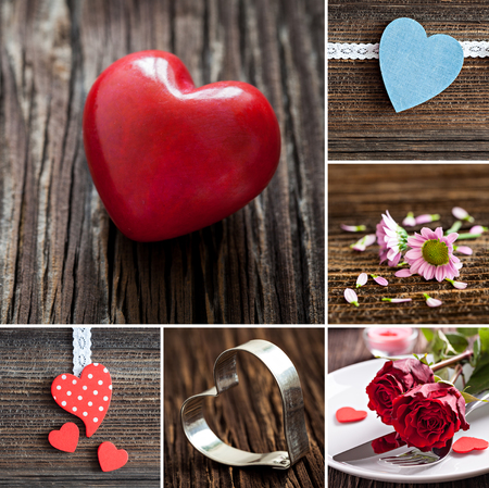 collage mothers day with heart shapes の写真素材