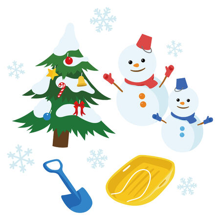 Winter Christmas snowのイラスト素材