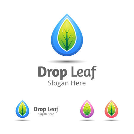 Drop leaves logo design templateのイラスト素材