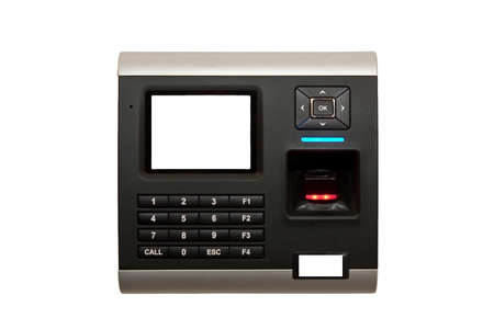 Wall Biometric Device, isolated background, isolated lcd and logo place.  