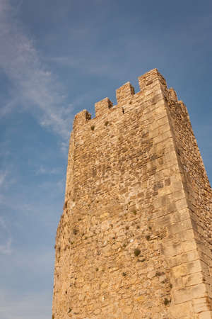 Wooden and Stone Old Castle Tower in Penela, Portugalの写真素材