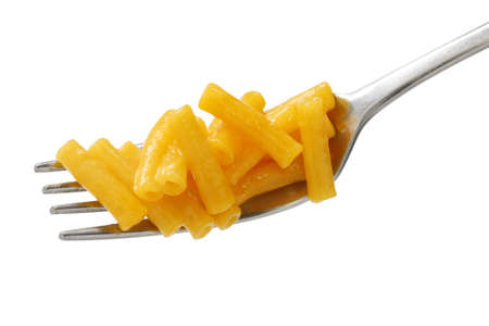 macaroni and cheese on a fork