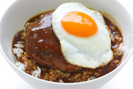 loco moco , hawaiian rice bowl dishの写真素材