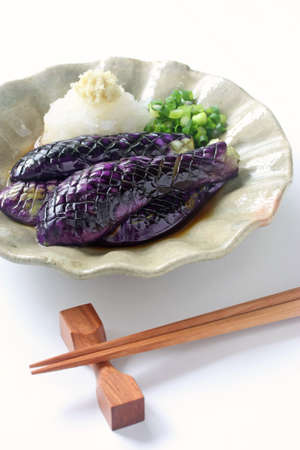 simmered eggplants, japanese foodの写真素材