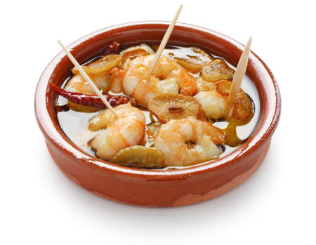 gambas al ajillo , garlic prawns , spanish tapas の写真素材