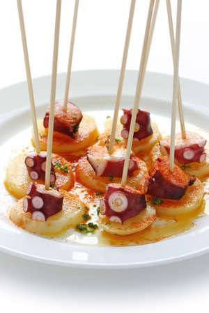 octopus galician style (pulpo a la gallega) , spanish tapas dishの写真素材