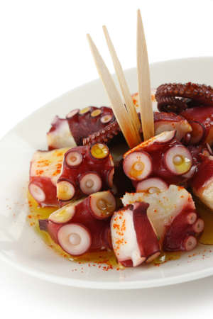 octopus galician style (pulpo a la gallega) , spanish tapas dish の写真素材