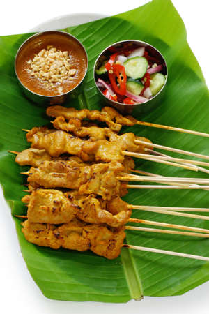 beef satay, pork satay, thai cuisineの写真素材