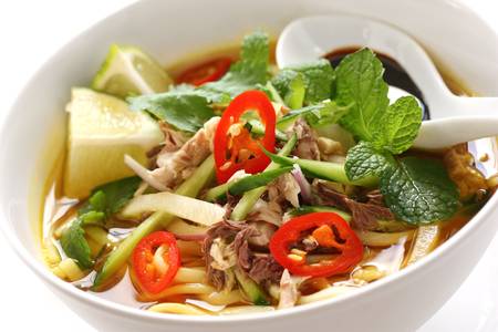penang assam laksa, malaysian foodの写真素材
