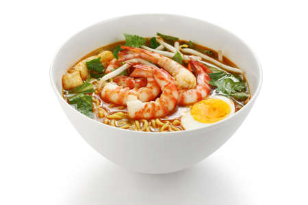 prawn mee, prawn noodlesの写真素材