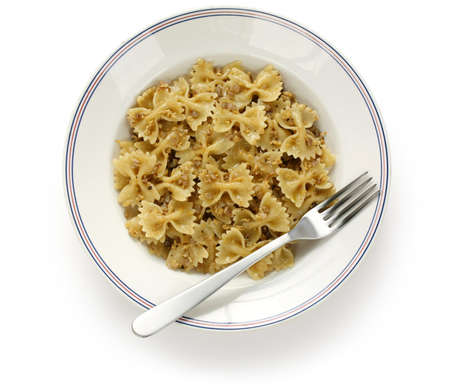kasha varnishkes, buckwheat and bow-tie pasta, a traditional jewish dish の写真素材