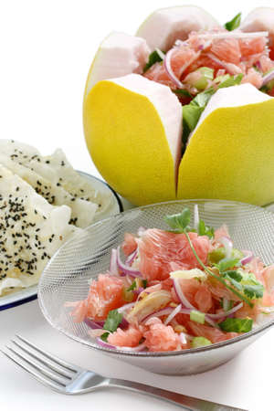 vietnamese pomelo salad, goi buoiの写真素材
