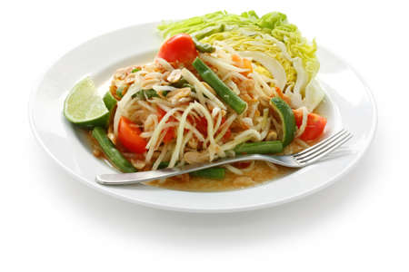 som tam, green papaya salad, thai cuisineの写真素材