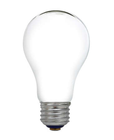 empty electric light bulb on a white backgroundの写真素材