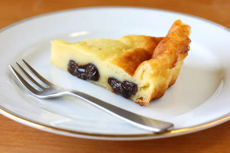 far breton, brittany prune custard pudding cake, french dessertの写真素材